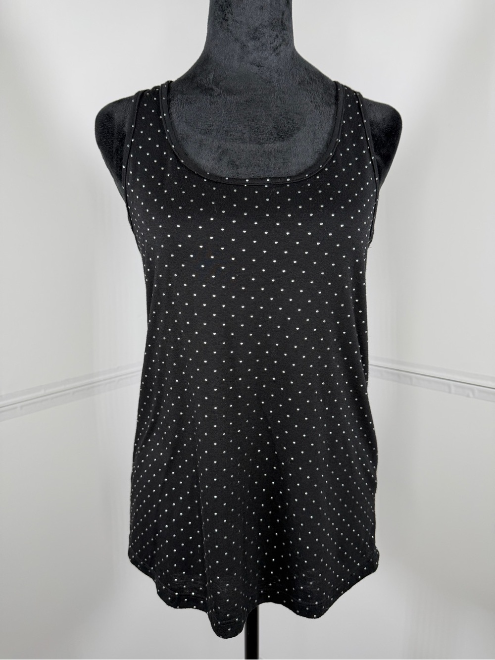 Charlotte Russe Black Tank Top Silver Studded Embellishments Size Small